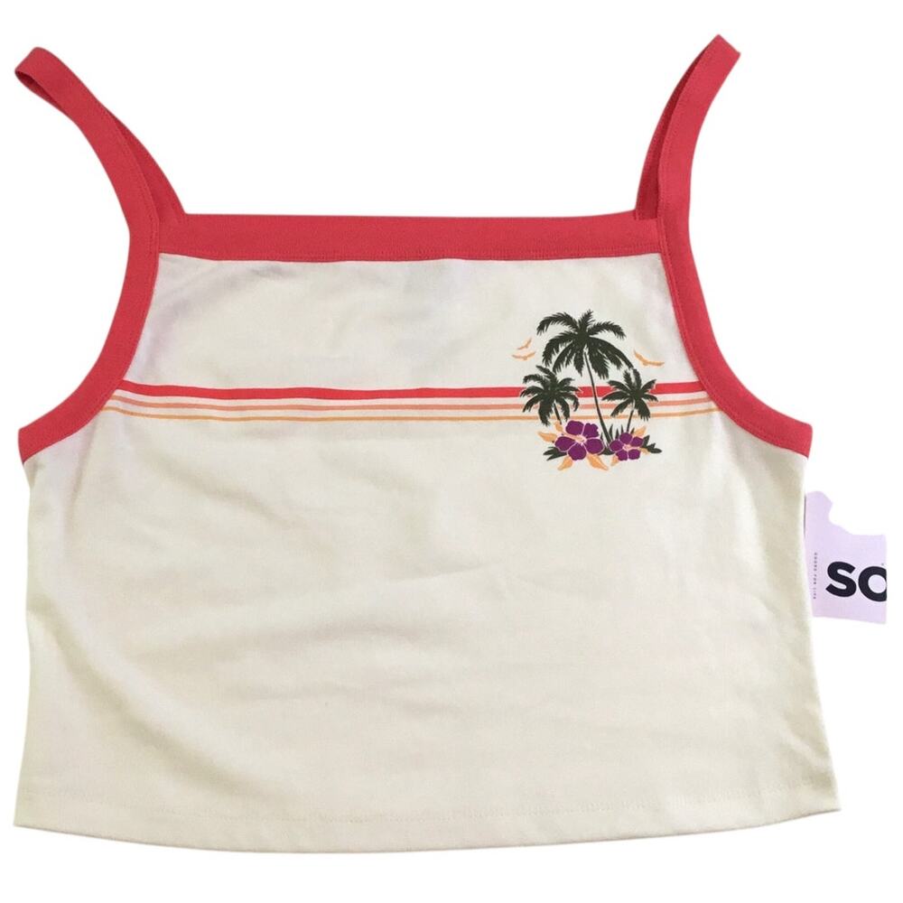 SO Tank Top Beach Palm Tree Junior Large NWT